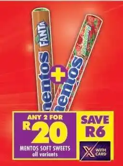 Shoprite MENTOS SOFT SWEETS all variants offer