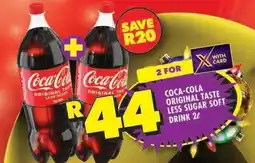 Shoprite Coca-Cola Original Taste Less Sugar Soft Drink 2L offer