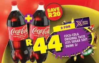 Shoprite Coca-Cola Original Taste Less Sugar Soft Drink 2L offer
