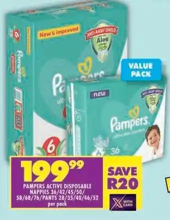 Shoprite Pampers Active Disposable Nappies offer