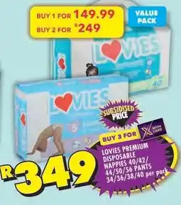 Shoprite LOVIES PREMIUM DISPOSABLE NAPPIES offer