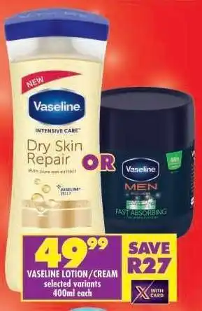 Shoprite Vaseline Lotion / Cream offer