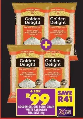 Shoprite Golden Delight Long Grain White Parboiled Thai Rice 2kg offer