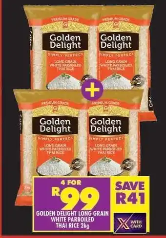 Shoprite Golden Delight Long Grain White Parboiled Thai Rice 2kg offer