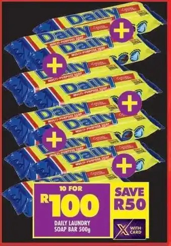 Shoprite DAILY LAUNDRY SOAP BAR 500g offer