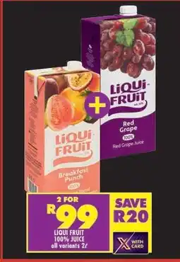 Shoprite LIQUI FRUIT 100% JUICE all variants 2ℓ offer