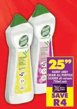 Shoprite HANDY ANDY CREAM ALL PURPOSE CLEANER all variants 750ml each offer