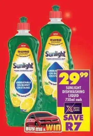 Shoprite Sunlight Dishwashing Liquid 750ml offer