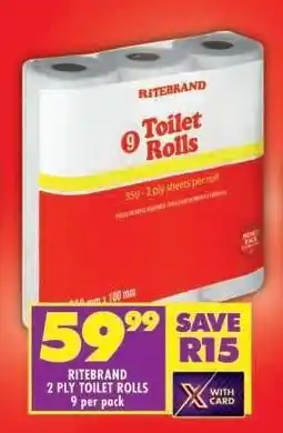 Shoprite RITEBRAND 2-Ply Toilet Rolls offer