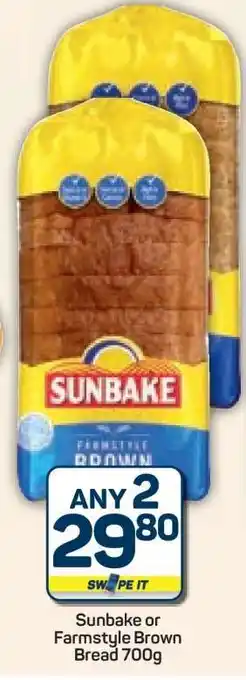Pick n Pay Hypermarket Sunbake or Farmstyle Brown Bread 700g offer