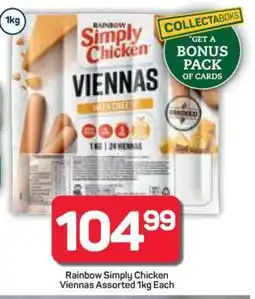 Pick n Pay Hypermarket Rainbow Simply Chicken Viennas Assorted 1kg offer