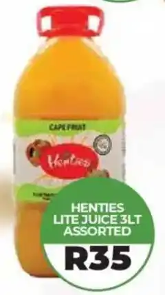 1UP Henties lite juice assorted offer