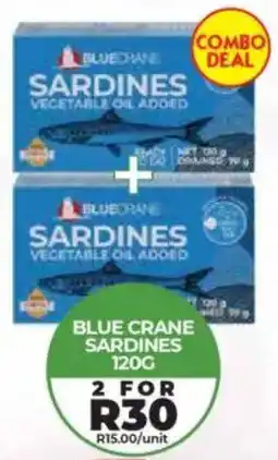 1UP Blue crane sardines offer