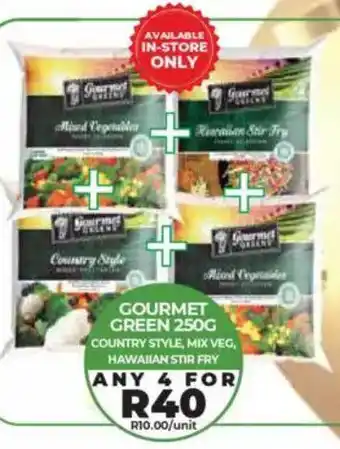 1UP Gourmet green country style, mix veg, hawaiian stir fry offer