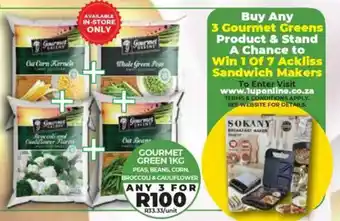 1UP Gourmet green peas, beans, corn, broccoli & cauliflower offer