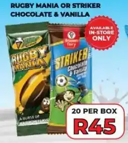 1UP Rugby mania or striker chocolate & vanilla offer
