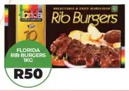 1UP Florida rib burgers offer