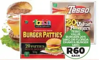 1UP Tesso value burgers or florida dhanya burger offer