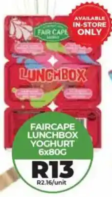 1UP Faircape lunchbox yoghurt offer