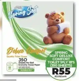 1UP Spring soft deluxe comfort toilet 1ply offer