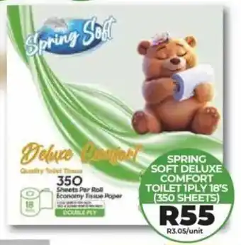 1UP Spring soft deluxe comfort toilet 1ply offer