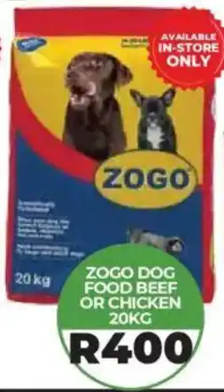 1UP Zogo dog food beef or chicken offer