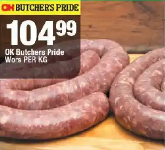 OK Grocer OK Butchers Pride Wors offer