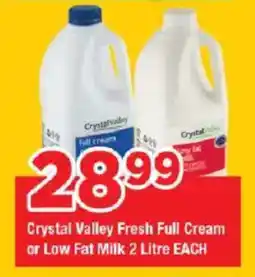 OK Grocer Crystal Valley Fresh Full Cream or Low Fat Milk offer