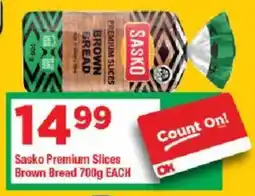 OK Grocer Sasko Premium Slices Brown Bread offer