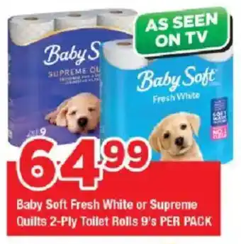 OK Grocer Baby Soft Fresh White or Supreme Quilts 2-Ply Toilet Rolls offer