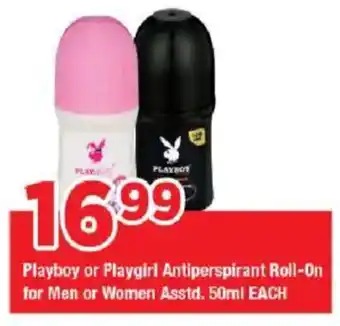 OK Grocer Playboy or Playgirl Antiperspirant Roll-On for Men or Women Asstd. offer