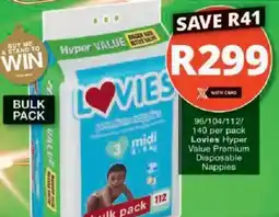 Checkers Hyper Lovies Hyper Value Premium Disposable Nappies offer