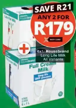 Checkers Hyper Housebrand Long Life Milk All Variants offer