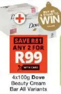 Checkers Hyper Dove Beauty Cream Bar All Variants offer