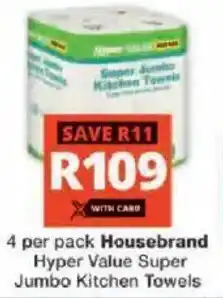 Checkers Hyper Housebrand Hyper Value Super Jumbo Kitchen Towels offer