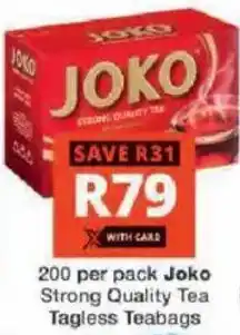 Checkers Hyper Joko Strong Quality Tea Tagless Teabags offer