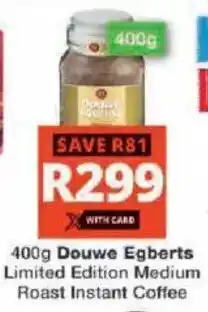 Checkers Hyper Douwe Egberts Limited Edition Medium Roast Instant Coffee offer