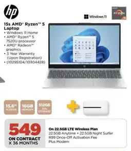 HiFi Corp HP 15s AMD Ryzen 5 Laptop offer