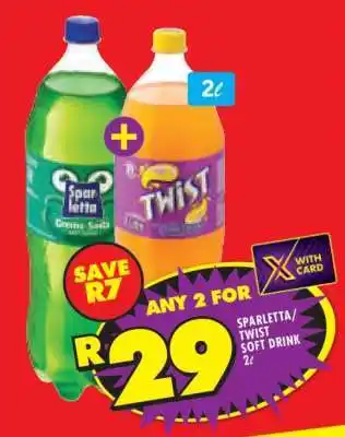 Shoprite Sparletta/Twist Soft Drink 2L offer