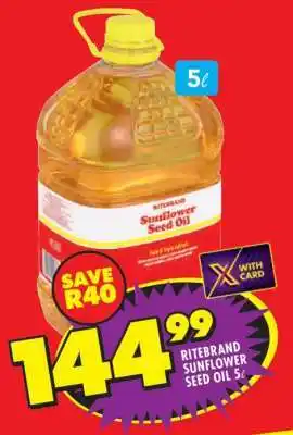 Shoprite RITEBRAND SUNFLOWER SEED OIL 5ℓ offer