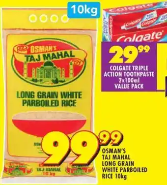 Shoprite OSMAN’S TAJ MAHAL LONG GRAIN WHITE PARBOILED RICE 10kg offer