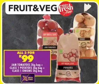 Shoprite JAM TOMATOES 2kg bag + CLASS 1 POTATOES 3kg bag + CLASS 1 ONIONS 2kg bag offer