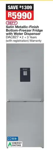 OK Furniture DEFY Satin Metallic-Finish Bottom-Freezer Fridge with Water Dispenser offer