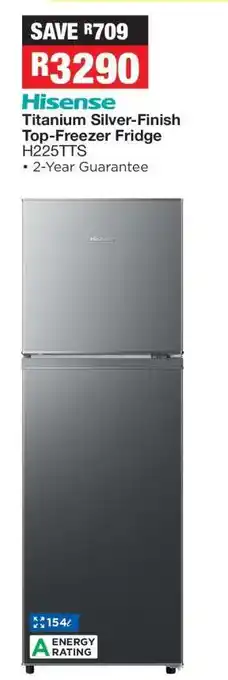 OK Furniture Hisense Titanium Silver-Finish Top-Freezer Fridge H225TTS offer