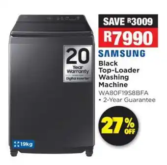 OK Furniture Samsung Black Top-Loader Washing Machine offer