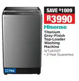 OK Furniture Hisense Titanium Grey-Finish Top-Loader Washing Machine offer