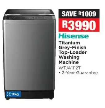 OK Furniture Hisense Titanium Grey-Finish Top-Loader Washing Machine offer