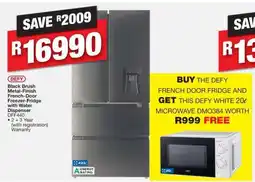 OK Furniture Defy Black Brush Metal-Finish French-Door Freezer-Fridge with Water Dispenser DFF440 offer