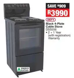 OK Furniture Defy Black 4-Plate Cable Stove DSS556 offer