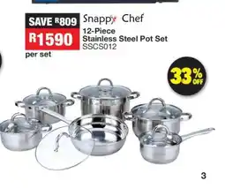 OK Furniture Snappy Chef 12-Piece Stainless Steel Pot Set offer
